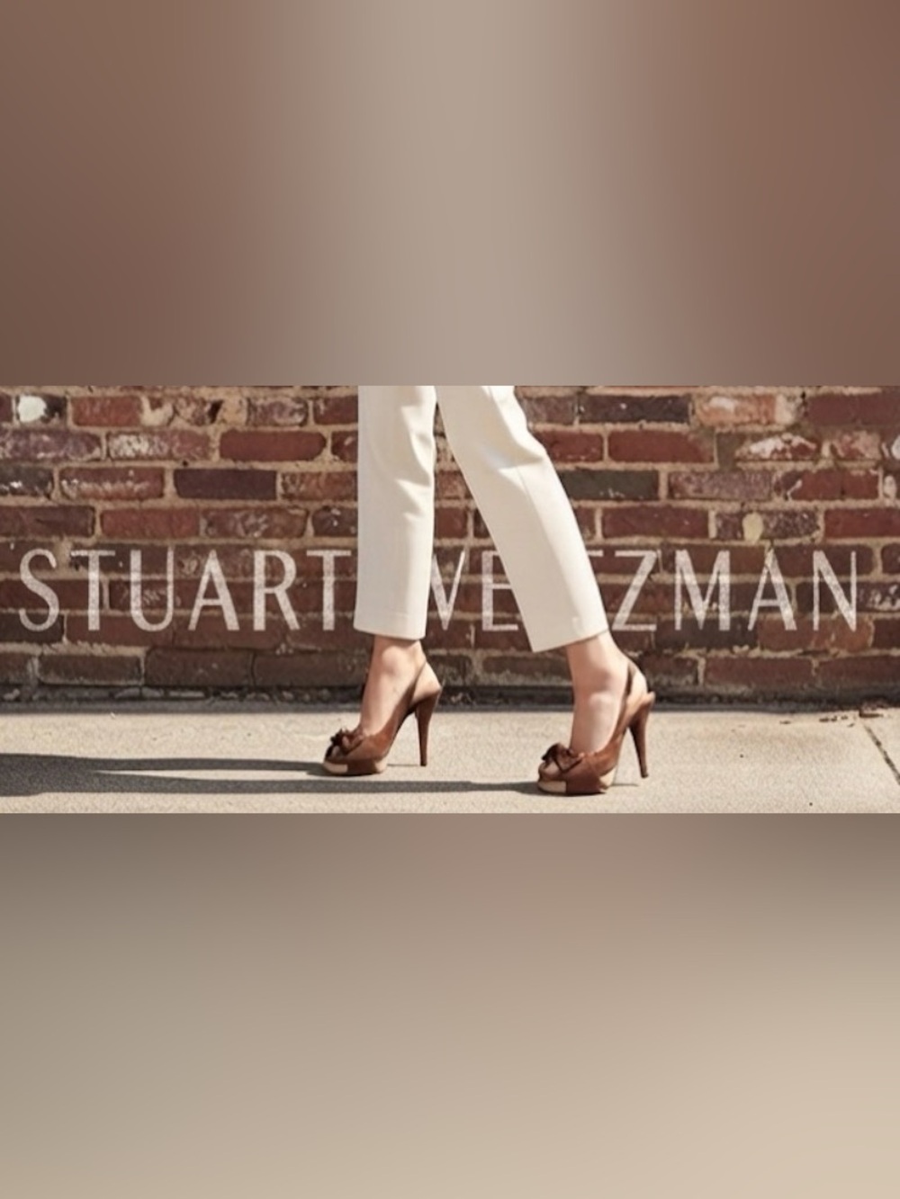 Authentic Stuart Weitzman luxury designer leather platform sling back heels sz 8